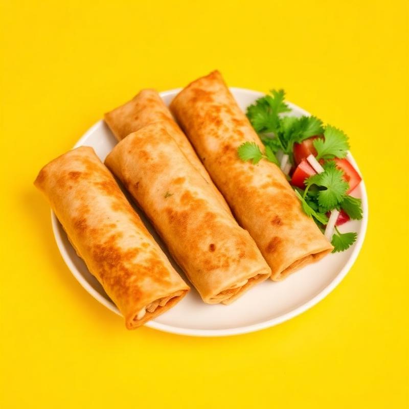 Chicken rolls served on a white plate